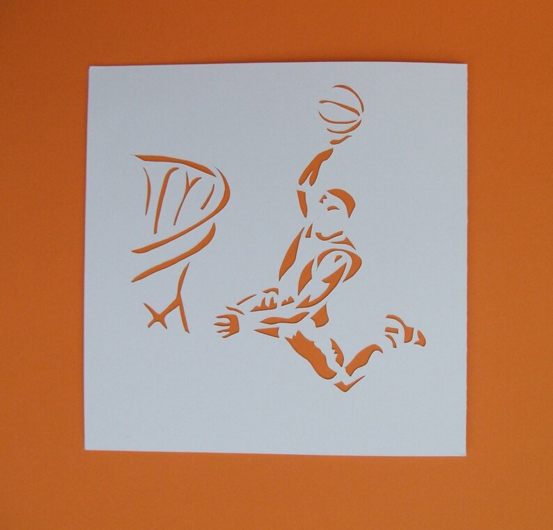 Basketball Card Paper Cut Card Handmade Greeting Card Etsy