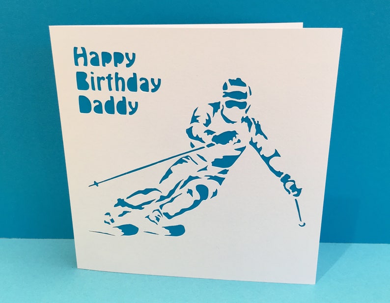 Ski Greeting Card Skiing Skier Personalised Birthday Etsy