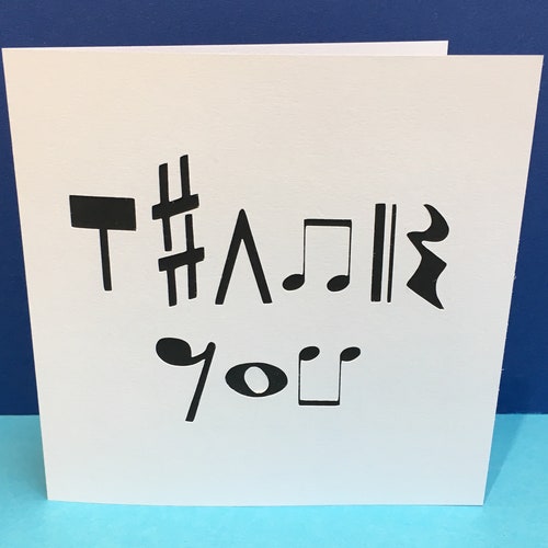 Printable Thank You Card With Treble Clef & Music Notes for - Etsy
