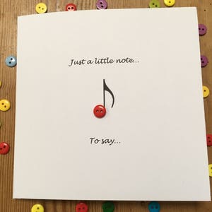 Just a Little Note - Grußkarte - Papier handgefertigte Grußkarte - Knopf - Dankeskarte