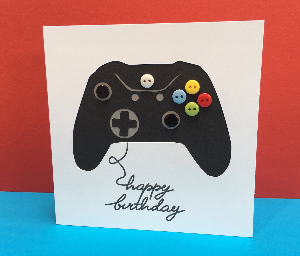 Gaming Birthday Card Personalised Gaming Card Controller Etsy