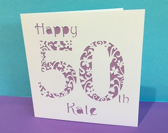 50th Birthday Card - 60th 65th  70th 75th  80th 85th 90th 95th Personalised fiftieth sixtieth seventieth eightieth ninetieth Mum Grandmother