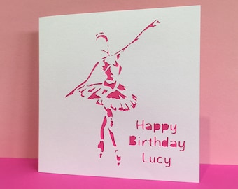 Handmade Ballet Card - Ballerina Card - Paper Cut - Handmade Greeting Card - Birthday Card - Personalised Card - Etsy UK