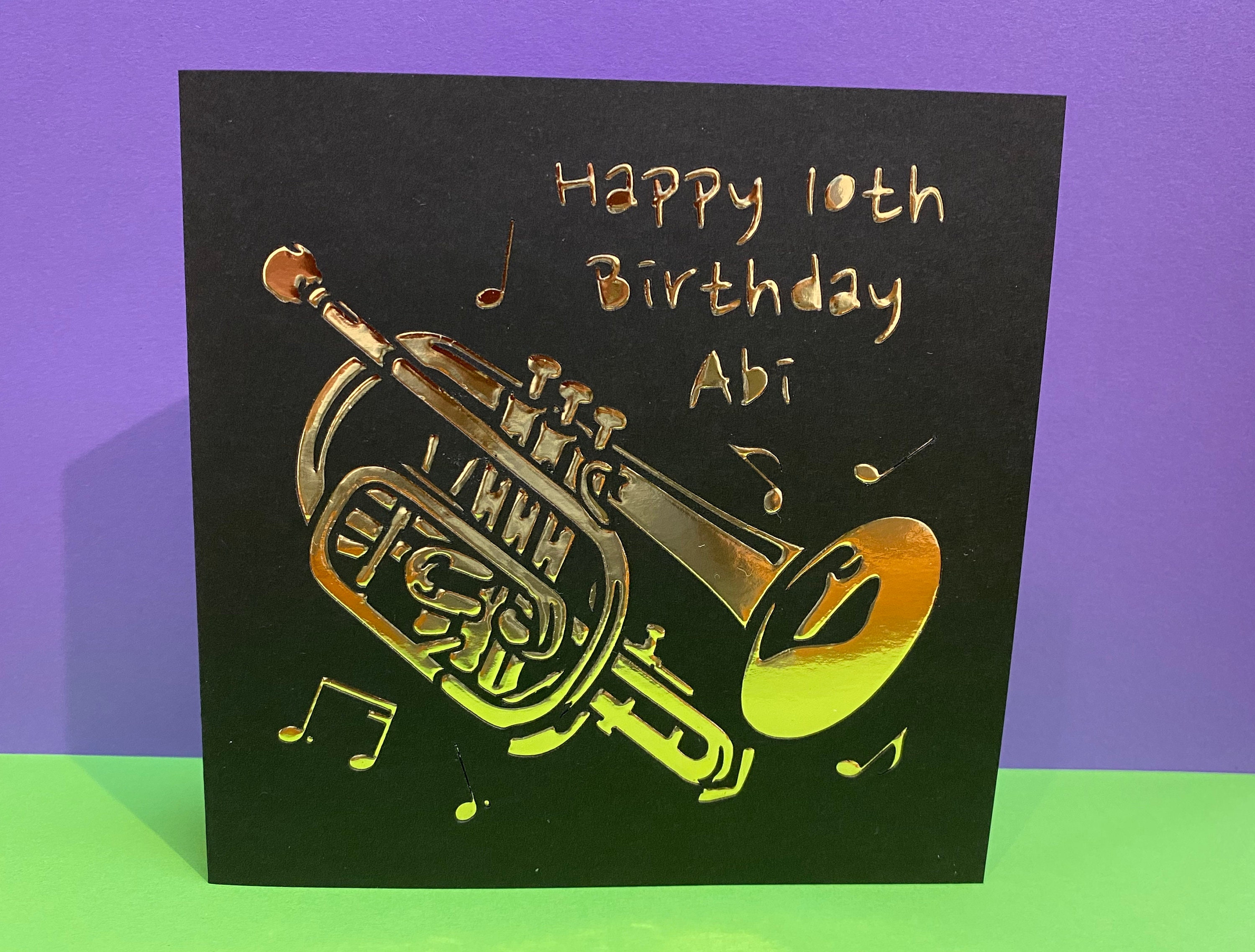 Personalised Cornet Birthday Card Jazz Band Orchestra Concert