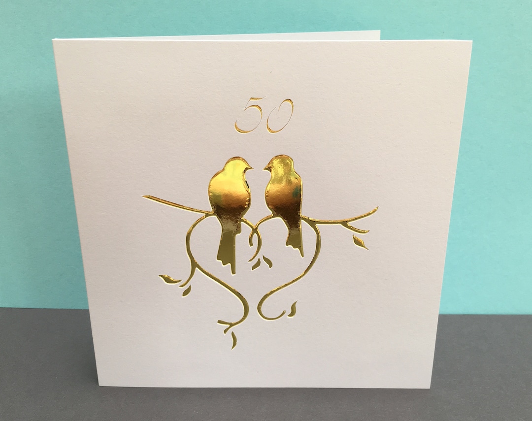 Anniversary Card- Paper Cut Love Birds - Wedding Card - Valentine's Day ...