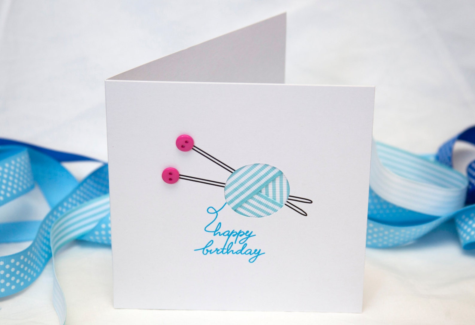 Birthday Knitting Card - Birthday Card for a Knitter - Handmade ...