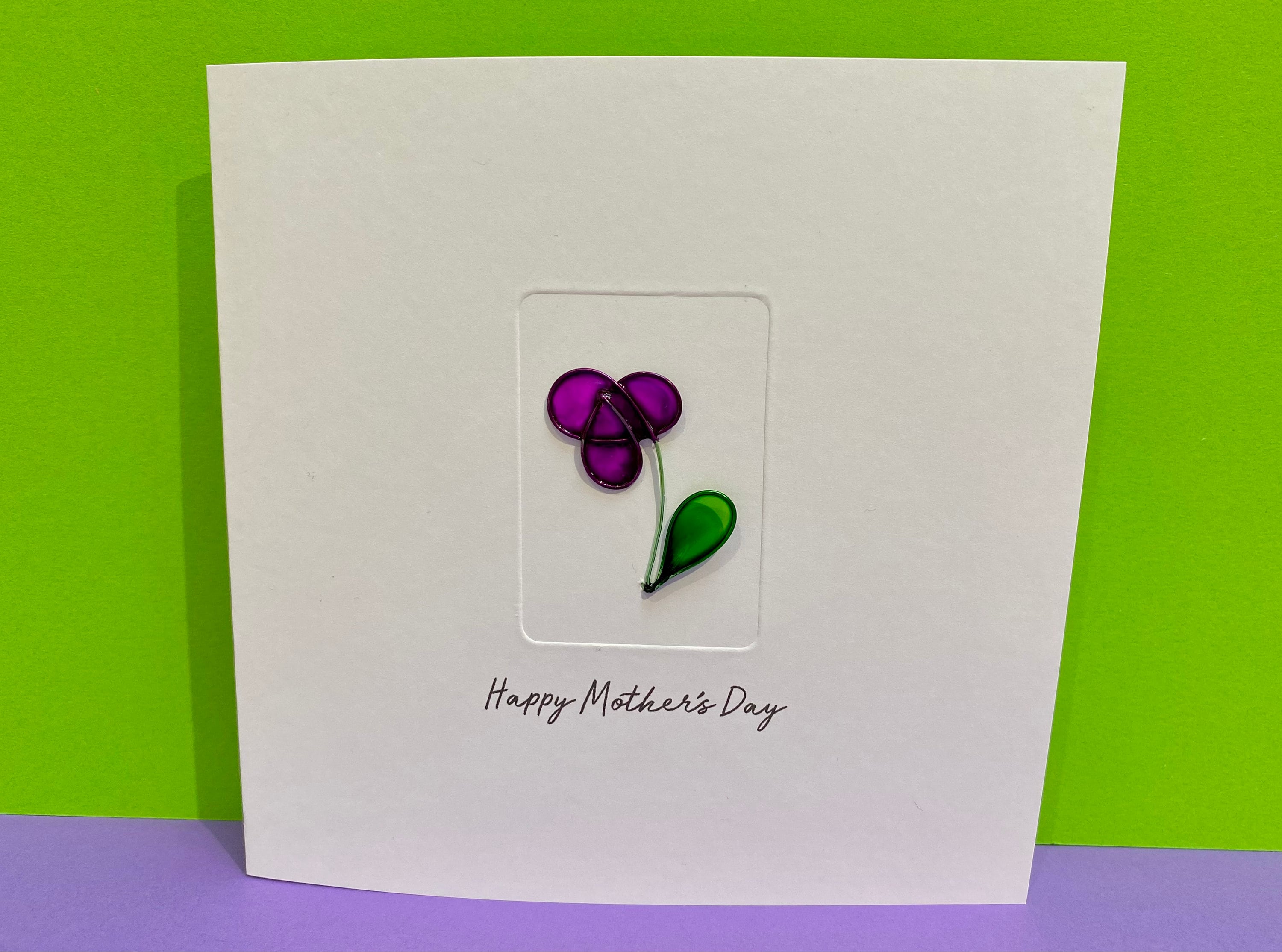 Mother&#39;s Day Card - Birthday Card - Wire Rose - Wire Flower - Mothering Sunday Card - for Mum, Mom, Grandmother - for her - Wife - Friend