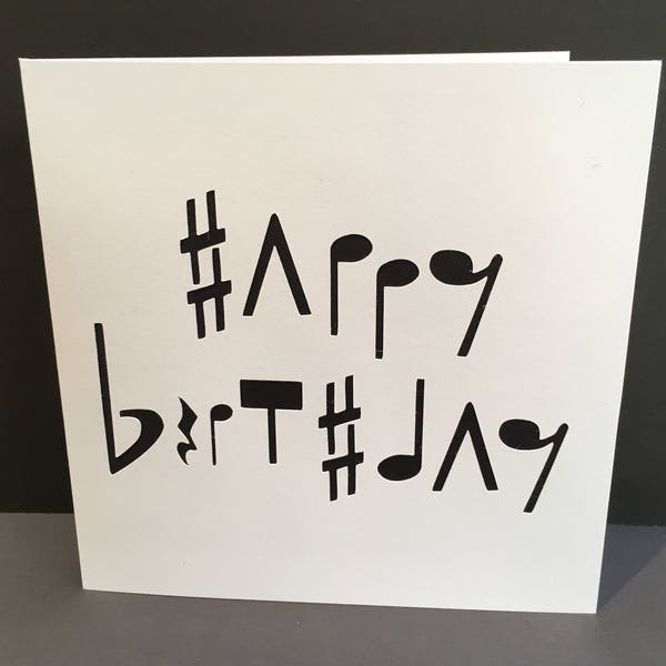 Carte d'anniversaire musique - carte papier découpé - notes de musique - pour elle, lui, papa, homme, fils, frère - carte de voeux faite main - Etsy FR