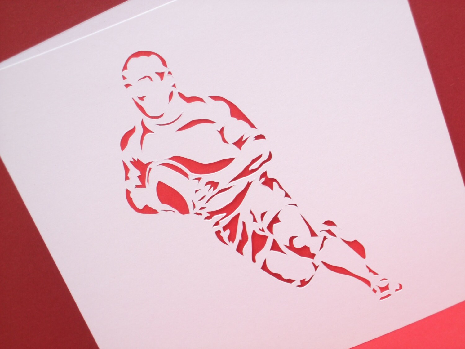 Rugby Card - Birthday Card - Father's Day Card - Paper Cut - Handmade ...