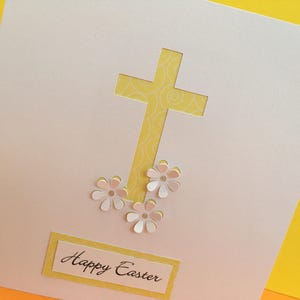 Carte de Pâques - carte de Pâques religieuse - croix de Pâques - carte de voeux faite main découpée en papier