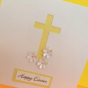 Easter Card - Religious Easter Card - Easter Cross - Paper Cut Handmade Greeting Card