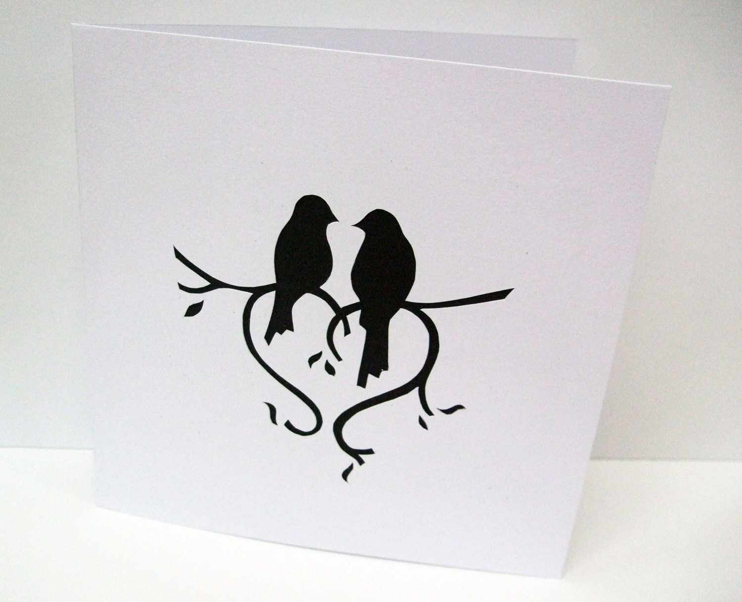 Paper Cut Love Birds Valentine's Day Card Anniversary | Etsy