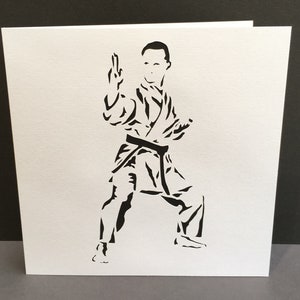 Biglietto Karate - Judo - Biglietto tagliato in carta - Biglietto d&#39;auguri fatto a mano - Biglietto vuoto - Sport - Biglietto personalizzato - Biglietto di congratulazioni - Biglietto di compleanno