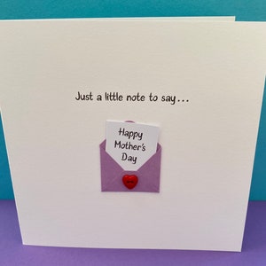 Muttertagskarte - Süß - Button - Bemutterungs-Sonntag - Für Mama - Für Mama - Papier-Handgemachte Grußkarte