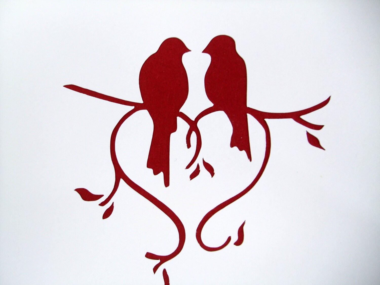 Paper Cut Love Birds Valentine's Day Card Anniversary | Etsy