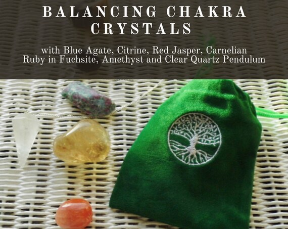 Chakra Healing Crystals, Crystals & Pendulum for Chakras,  7 Chakra Crystals,  Healing Therapy Crystals
