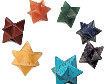 Merkaba Merkabah Pedra Preciosa Cristal Estrela Veículo de Energia da Luz Divina 20 mm