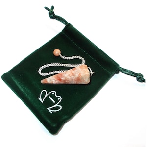 Sunstone Point Crystal Dowsing Pendulum & Keepers Pouch