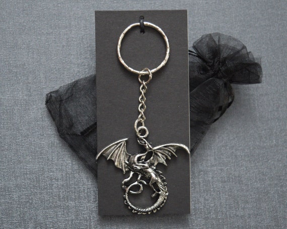Dragon Keychain Game Of Thrones Daenerys Targaryen Keyring Etsy