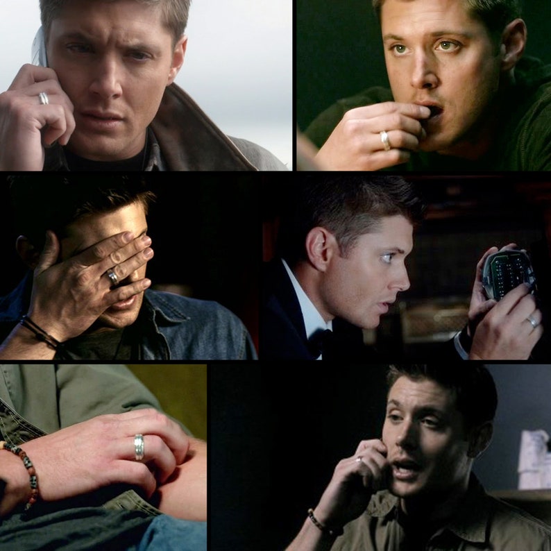 Dean Winchester showing his wedding ring being worn on the TV show Supernatural