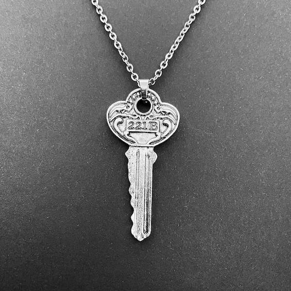 Sherlock Holmes 221B key necklace | Baker Street cosplay prop replica jewellery | comfort character jewelry