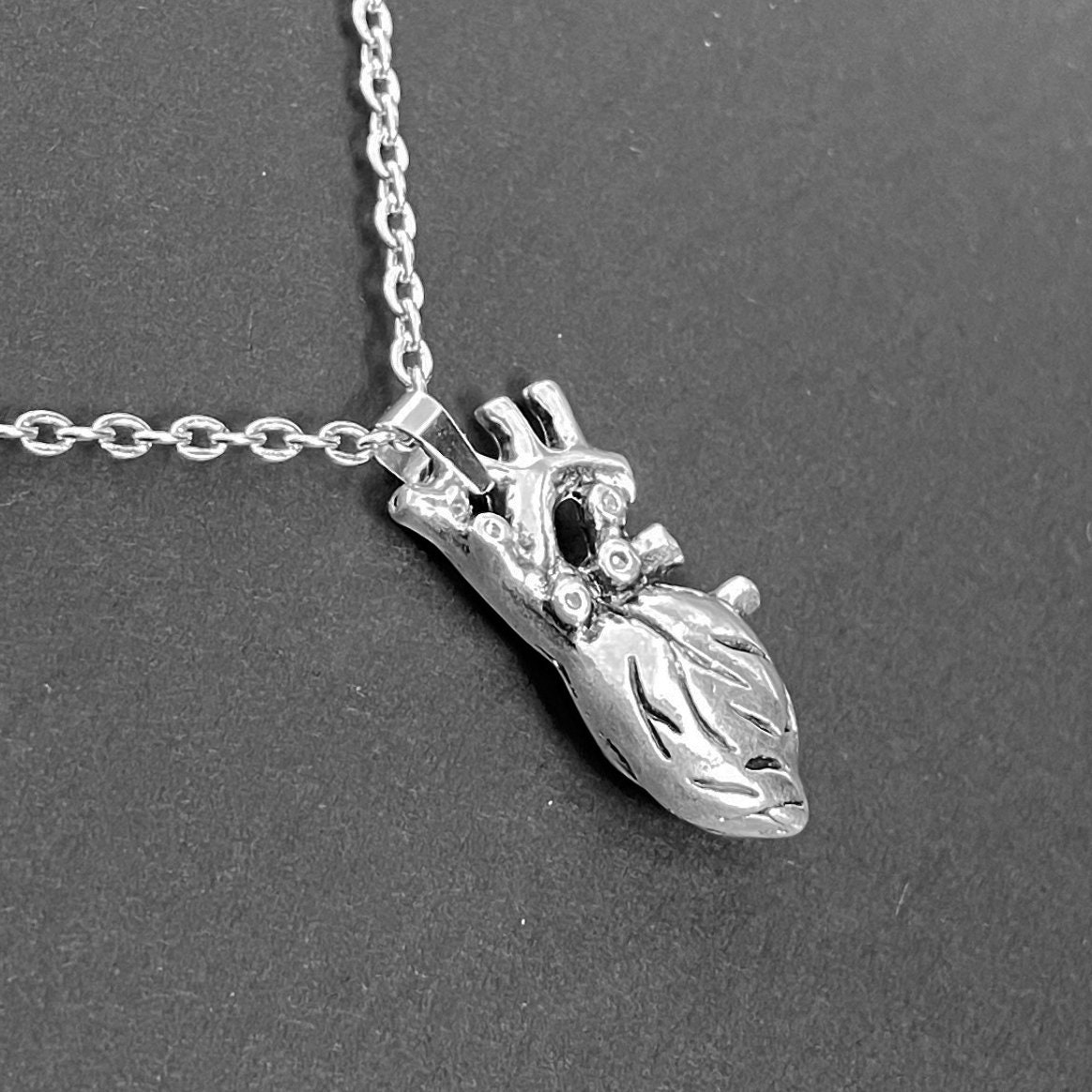 Anatomical Human Heart Necklace Etsy UK