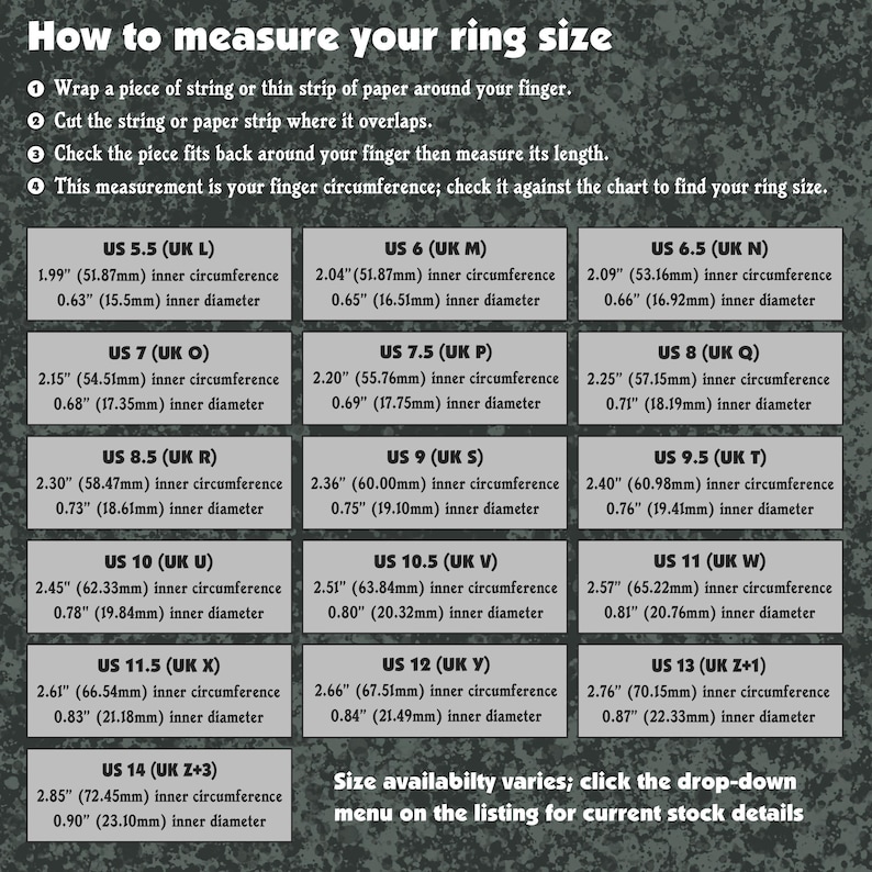 How to measure your ring size with US and UK ring size chart