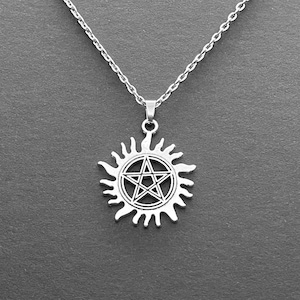 Supernatural anti demon possession necklace, Sam Winchester cosplay jewellery, Dean Winchester costume jewelry, tattoo sigil prop replica
