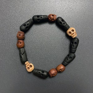 Dean Winchester skull bead bracelet, Supernatural cosplay prop jewellery, screen accurate replica costume jewelry, SPN comfort character