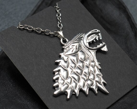 Se acerca el invierno Collar JUEGO DE TRONOS CASA STARK LOBO HUARGO Vidrio tiene