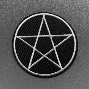 Iron on pentagram patch, embroidered Supernatural badge, sew on badge, cosplay prop clothing, pagan witch accessory