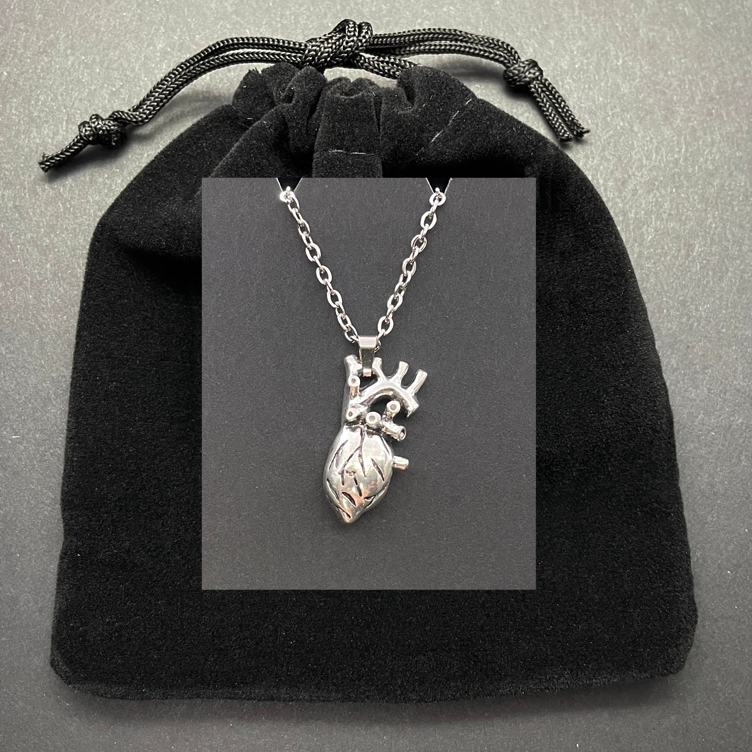 Anatomical Human Heart Necklace - Etsy UK