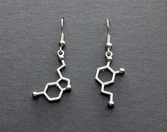 Serotonin and dopamine charm earrings | mental health awareness jewellery | mindfulness positivity jewelry gift