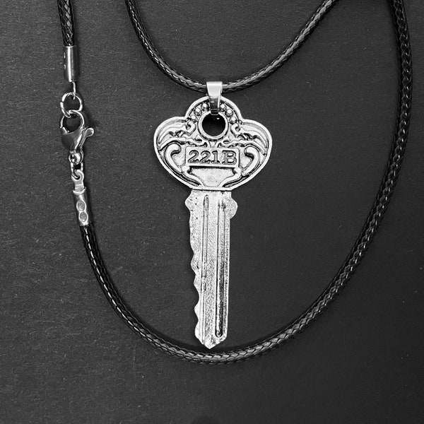 Sherlock Holmes 221B cosplay necklace | Baker Street key prop replica jewelry | comfort character jewellery gift