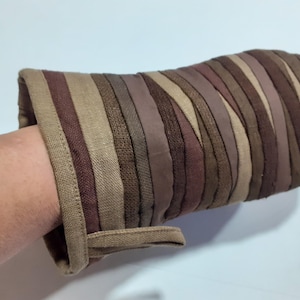 Guanto da cucina marrone, spesso, guanto da forno, ama la cottura, presina, regalo da cucina fatto a mano