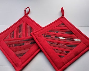 Gewatteerde pannenlappen Set van 2 patchwork pannenlappen keukendecor kookgerei