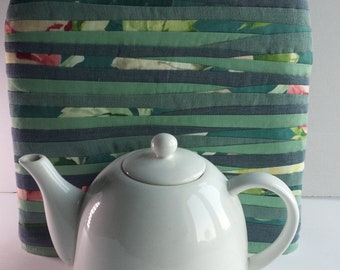 Patchwork Stoff Teewärmer: Großer gepolsterter Teekannenwärmer