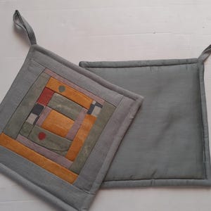 Beige potholders Handmade Pot holders Set of 2 Kitchen gift Backing potholders image 3