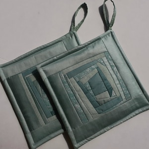 Potholders Set Of 2 Green Pot Holders Kitchen Decor