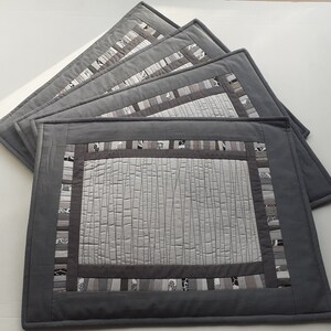Gray Table Mats Set Of 4 Dinner Table  Place Mats
