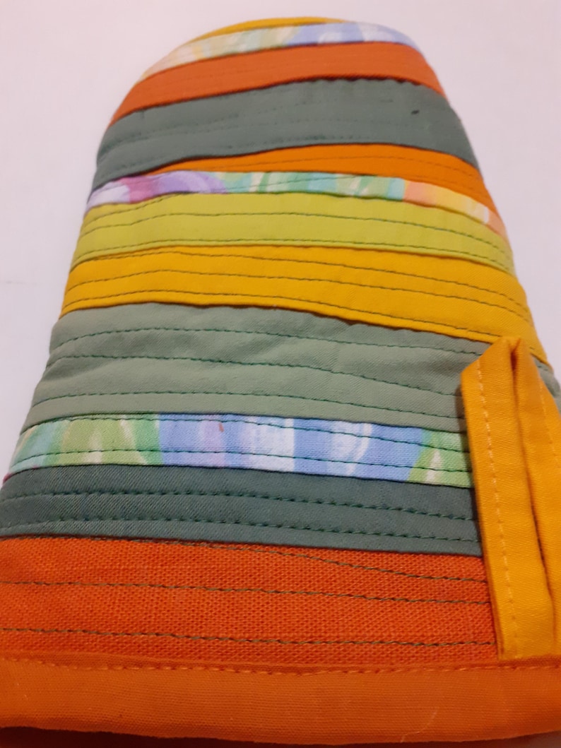 DzintrasPatchworkArt Patchwork Oven Mitt - Thumbnail 4