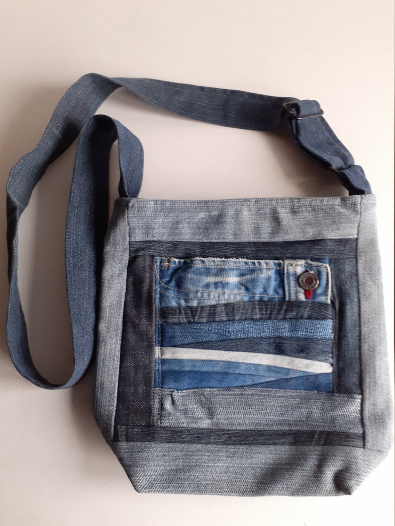 Denim Bag Denim Tote Bag Denim Cross Body Bag Crossbody Purse Etsy