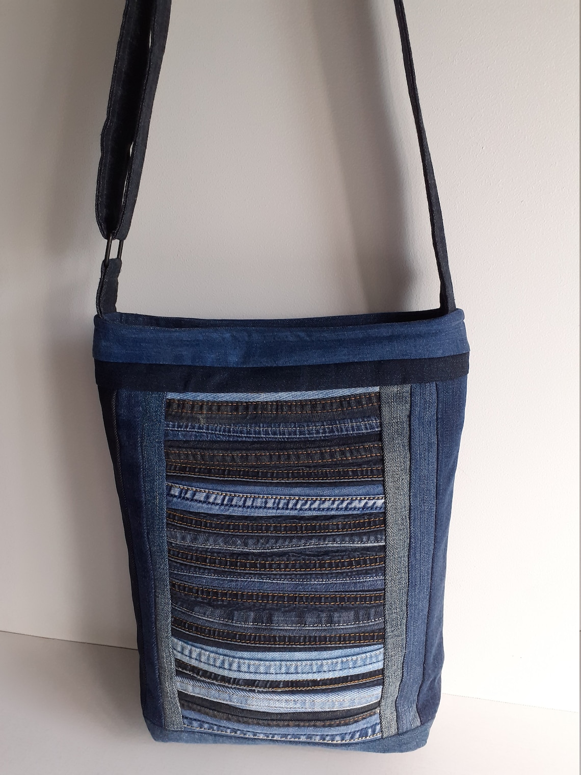 Denim Bag Shoulder Bag Zip Up Tote Bag Design Bag Big Handbag | Etsy