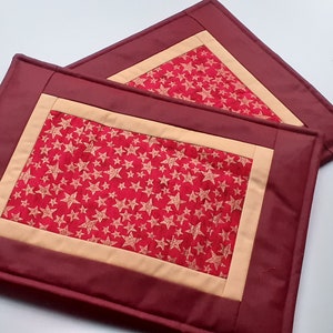 Christmas Dinning Table Mats Set Of 2 Place Mats Quilted   Placemats