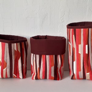 Storage Baskets Set Of 3  Fabric Organization Patchwork Baskets