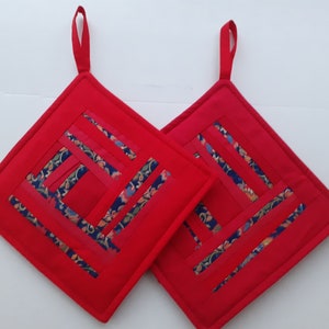 Pot Holders Set Of 2 Quilted Kitchen Decor