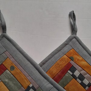 Beige potholders Handmade Pot holders Set of 2 Kitchen gift Backing potholders image 9