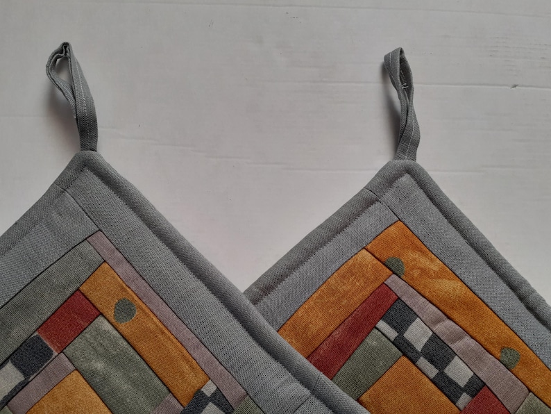 Beige potholders Handmade Pot holders Set of 2 Kitchen gift Backing potholders image 9