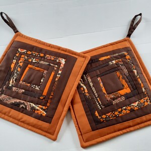 Potholders  Quilted  Pot Holders Patchwork  Kitchen Decor Gift Idea Set of 2
