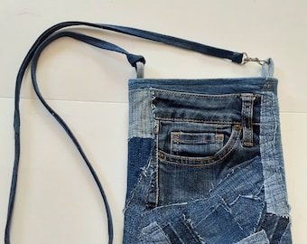 Denim Bag Small Jeans Cross Body Bag Purse Patchwork Quilted Bag Shoulder Bag